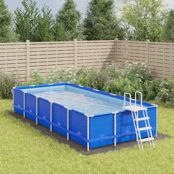 vidaXL poolunderlag 640x321 cm polyester-geotekstil lysegrå