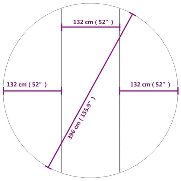 vidaXL Bottenmatta ljusgrå Ø396 cm polyester geotextil