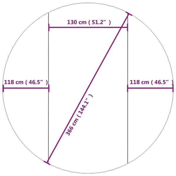 vidaXL Bottenmatta ljusgrå Ø366 cm polyester geotextil