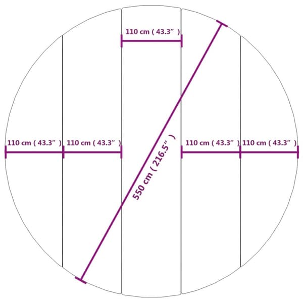 vidaXL Bottenmatta ljusgrå Ø550 cm polyester geotextil