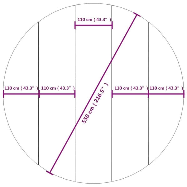 vidaXL Bottenmatta ljusgrå Ø550 cm polyester geotextil