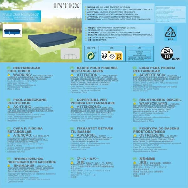 INTEX Uima-altaan suojapeite suorakaide 300x200 cm