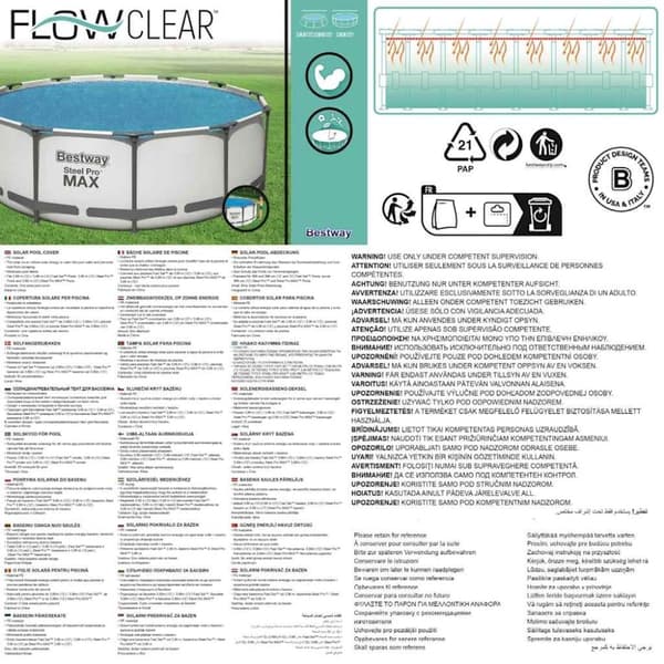 Bestway solopvarmet poolovertræk Flowclear 356 cm
