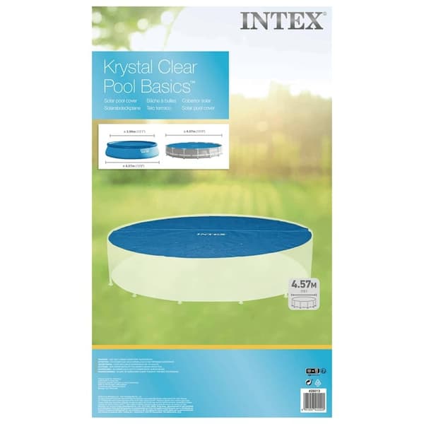 INTEX Soldrevet bassengtrekk blå 448 cm polyetylen