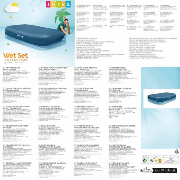 INTEX Bassengtrekk rektangulær 58412NP