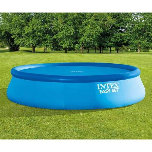 INTEX solopvarmet poolovertræk 470 cm polyethylen blå