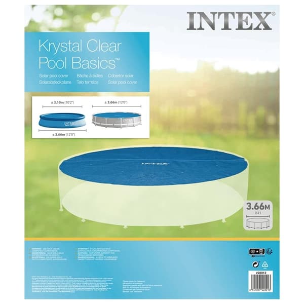 INTEX solopvarmet poolovertræk 348 cm polyethylen blå