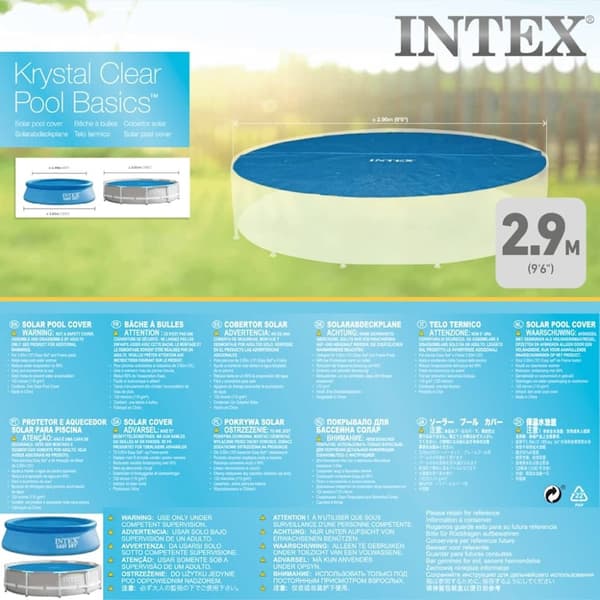 INTEX Soldrevet bassengtrekk rund 305 cm 29021
