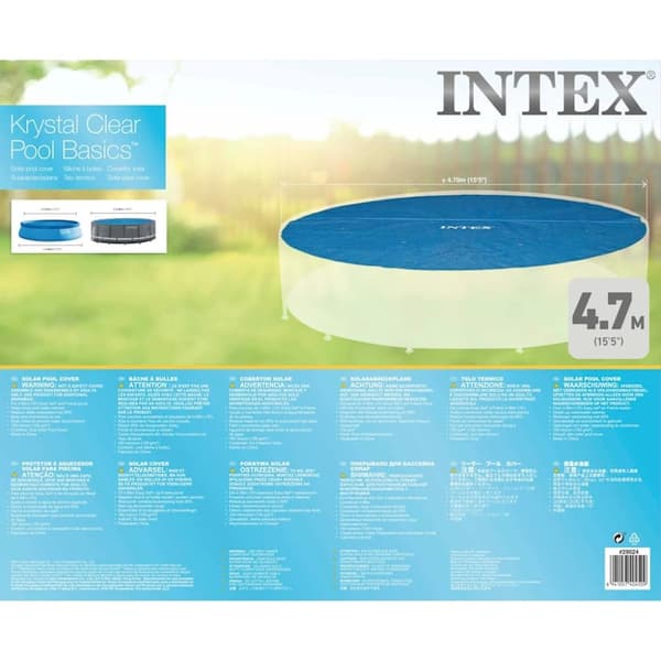 INTEX Soldrevet bassengtrekk rundt 488 cm
