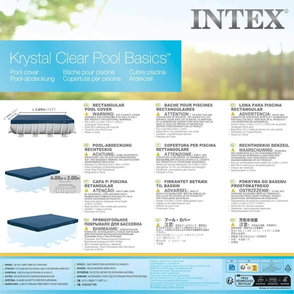 INTEX Bassengtrekk rektangulær 390x180 cm 28037