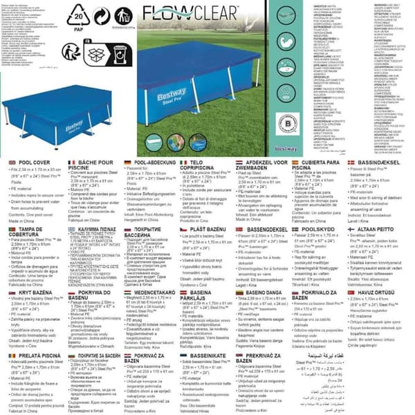 Bestway poolovertræk Flowclear 259x170 cm