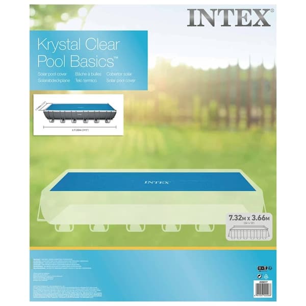 INTEX solopvarmet poolovertræk 716x346 cm polyethylen blå