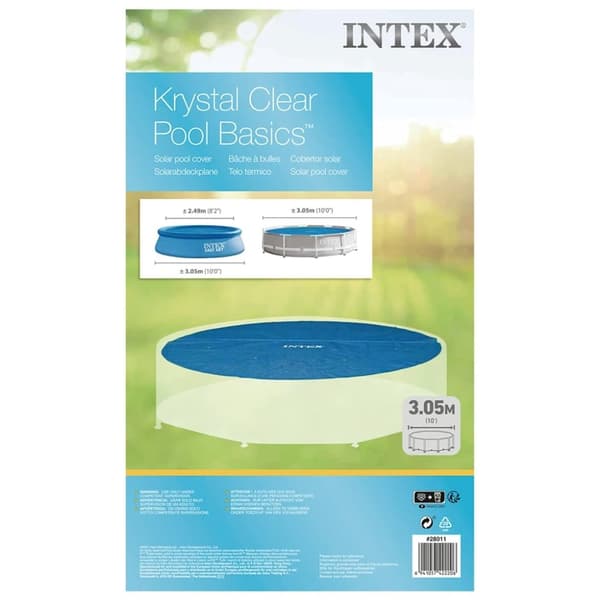 INTEX solopvarmet poolovertræk 290 cm polyethylen blå