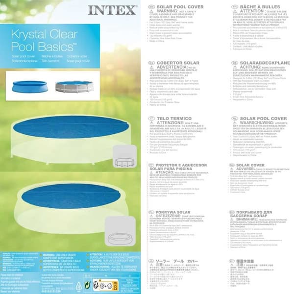 INTEX solopvarmet poolovertræk 290 cm polyethylen blå