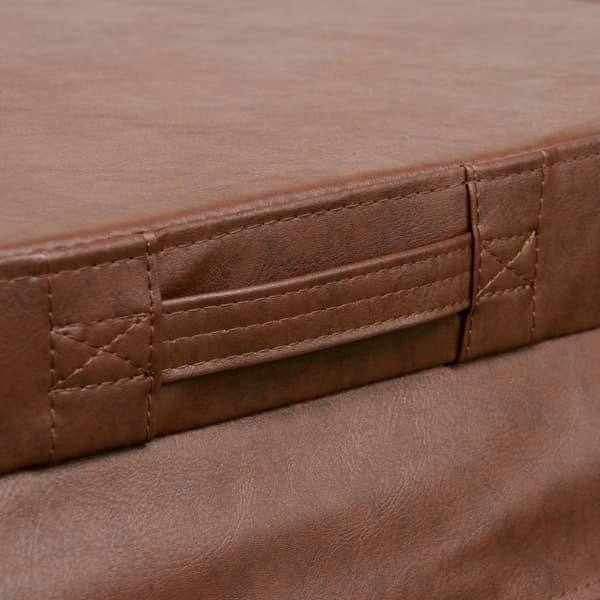 Hot Tub Cover Thermal Jacuzzi Square Hard Protection Weather Resistant PVC Leather Insulating EPS Foam UV, Mold and Fire Resistant Lockable 6 Handles
