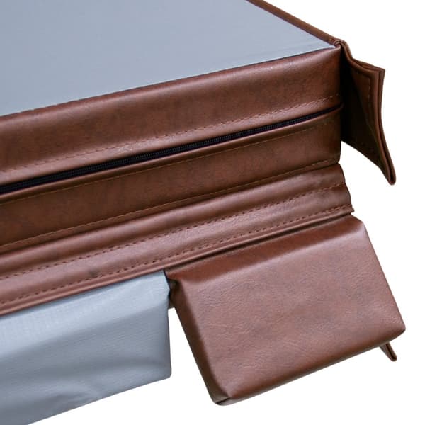 Hot Tub Cover Thermal Jacuzzi Square Hard Protection Weather Resistant PVC Leather Insulating EPS Foam UV, Mold and Fire Resistant Lockable 6 Handles