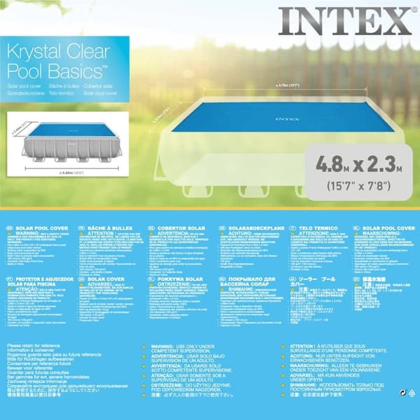 INTEX Poolöverdrag solenergi blå 476x234 cm polyeten