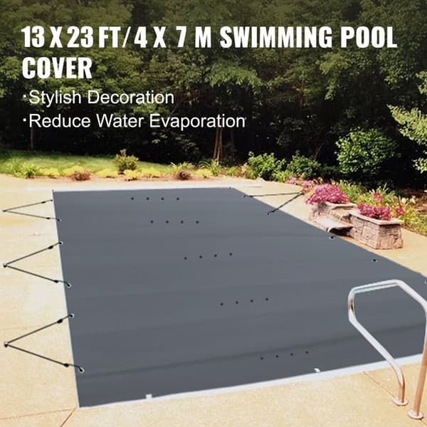 4m x 7m poolskydd, pool säkerhetsskydd, slitstarkt PVC-material, förbättrad säkerhet, skyddad mot skräp och löv, lätt att installera