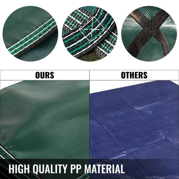 18 x 42 fot poolskydd med kompletta tillbehör för 16 x 40 fot pool, höghållfast PP-material, utmärkt permeabilitet, lätt att montera