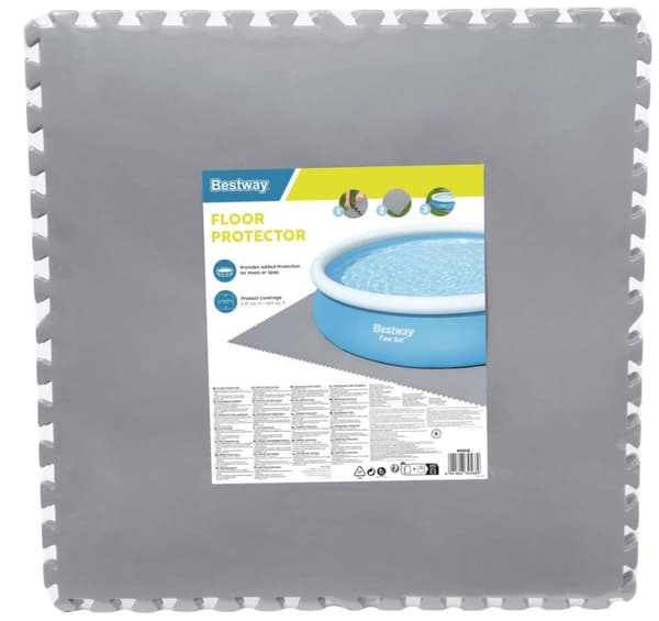 Bestway Skydd för poolgolv 9 stk (78 x 78 cm) Grå