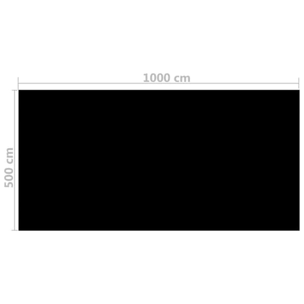 Suorakulmainen Musta PE Uima-altaan suoja 10x5 m -  Uima-altaan suojapeitteet