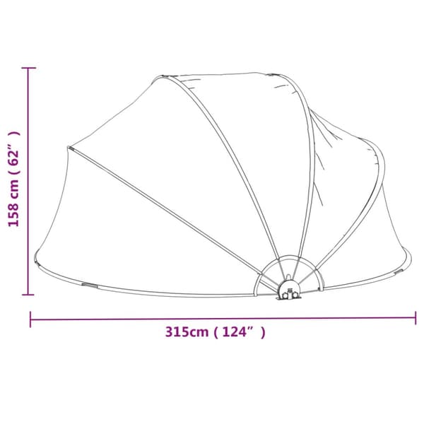 vidaXL Pooltak runt 315x158 cm PVC -  Poolskydd
