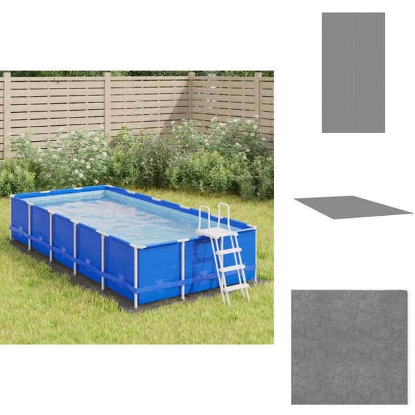 Poolovertræk - Living poolunderlag 420x220 cm polyester-geotekstil lysegrå