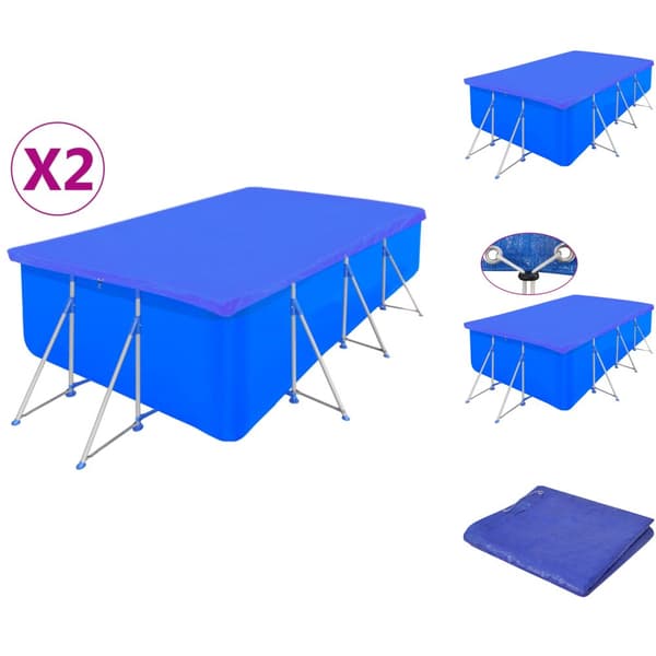 Uima-altaan suojapeitteet - Living Uima-altaan suojat 2 kpl PE suorakaide 90 g/m² 394x207 cm