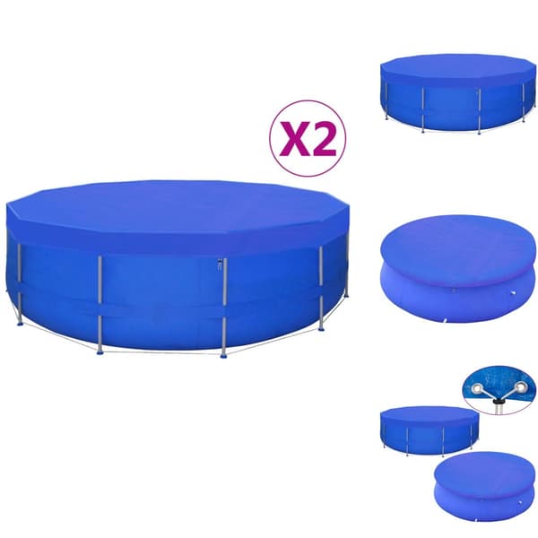 Poolskydd - Living Poolöverdrag 2 st PE runt 460 cm 90 g/m²