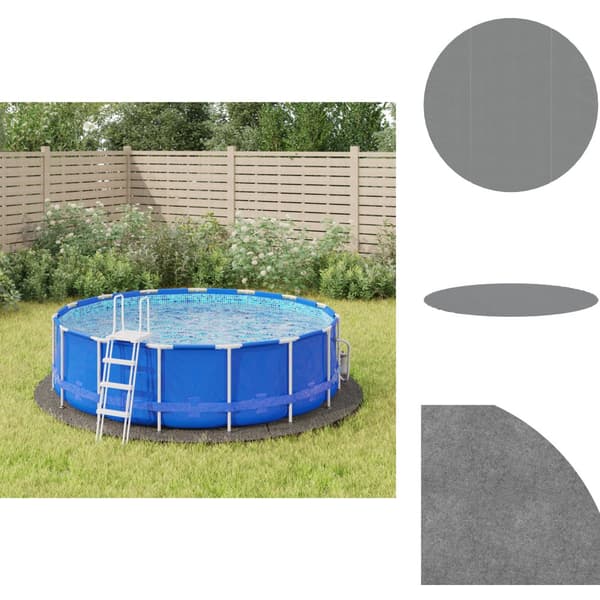 Poolovertræk - Living poolunderlag Ø366 cm polyester-geotekstil lysegrå