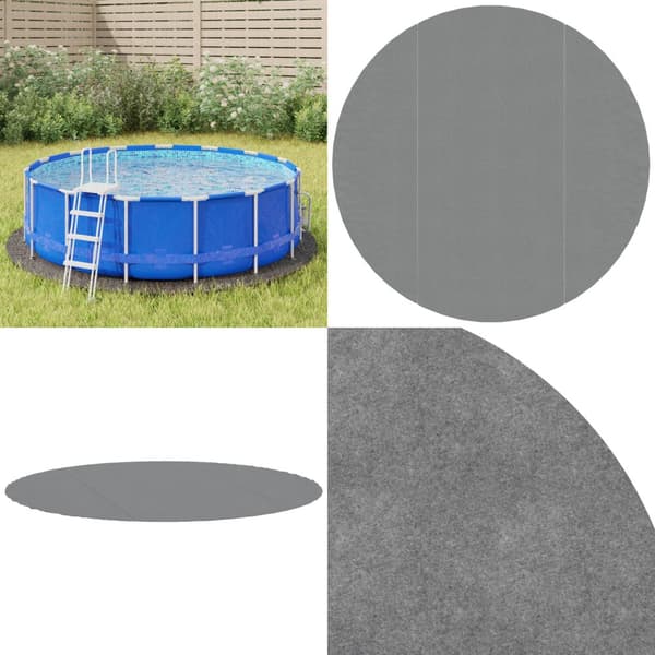 Poolunderlag Ø306 cm polyester-geotekstil lysegrå - Poolunderlag - Pooldug - Home & Living