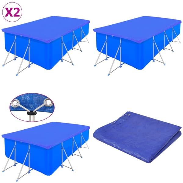Uima-altaan suojat 2 kpl PE suorakaide 90 g/m² 394x207 cm - Altaan Suoja - Altaan Suojat - Home & Living