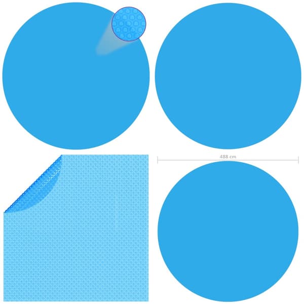 Poolöverdrag rund 488 cm PE blå - Poolskydd - Poolöverdrag - Home & Living