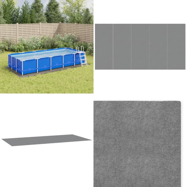 Poolunderlag 550x280 cm polyester-geotekstil lysegrå - Poolunderlag - Pooldug - Home & Living