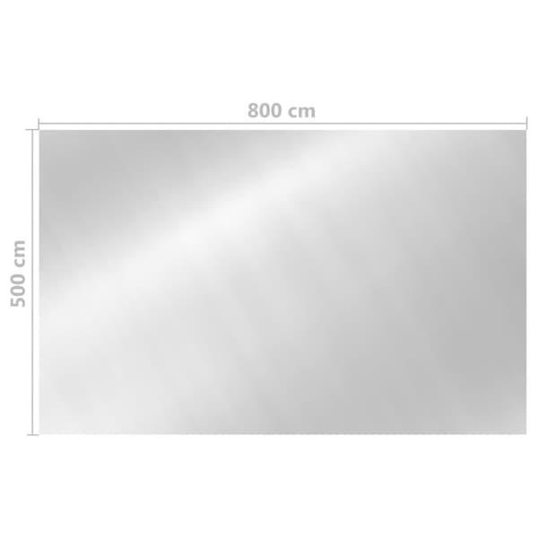 Rektangulärt poolskydd 800x500 cm PE silver