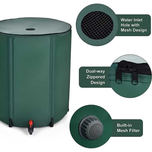 IBC Tanklock Presenning 120x100x116 cm - 1000 L Vattentät - Vattentankbehållare Skyddsöverdrag - Svart