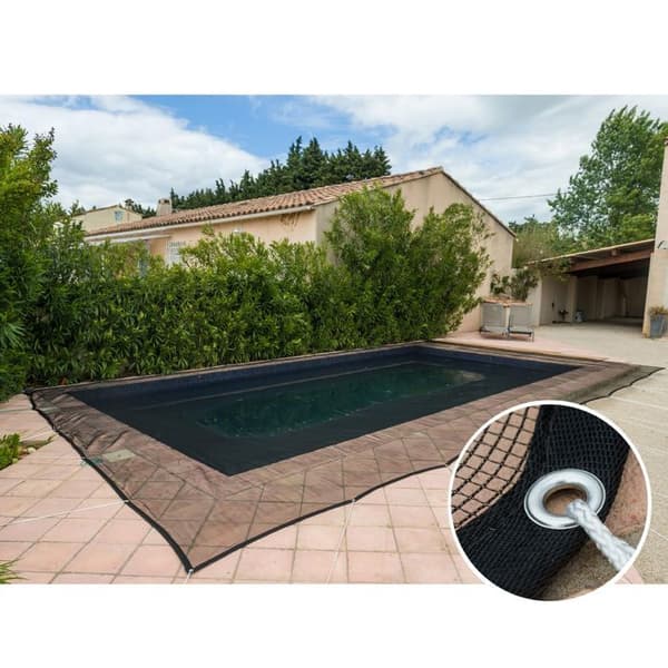 Skyddsnät till pool - WERKA PRO - 6 x 12 m - 100 g/m2 - Anti UV - Svart