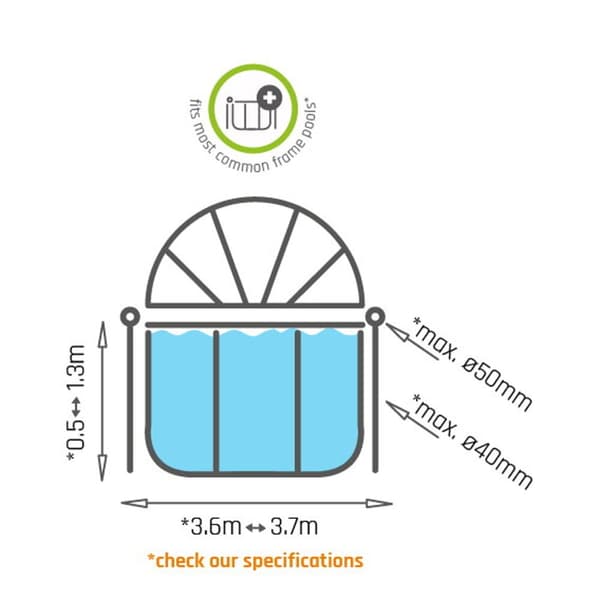 EXIT poolskærm ECO ø366cm - også til Intex/Bestway - universel