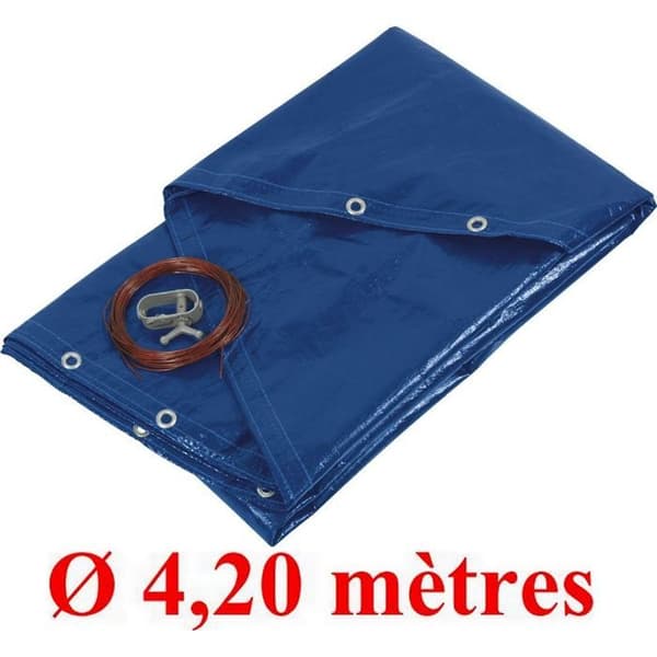 Runt poolskydd - Ø 4,20 m - Blå - 140 gr/m² - Anti-UV