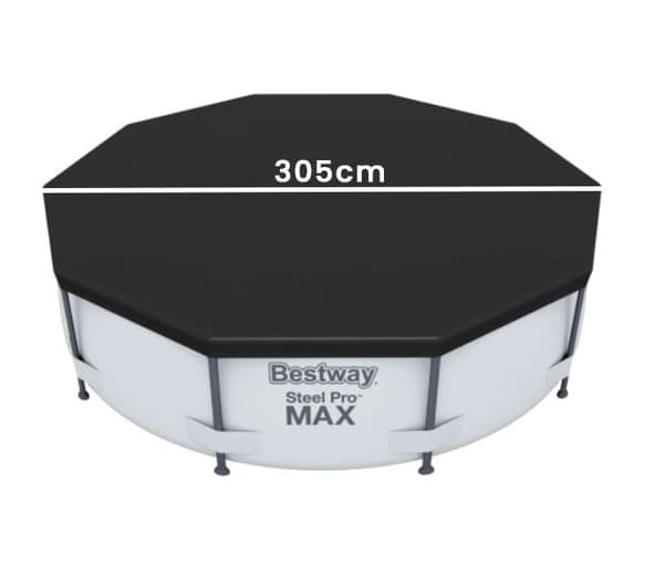 Bestway 305cm Pyöreä Allaskansi - Kestävä, Musta, Lämmöneristys