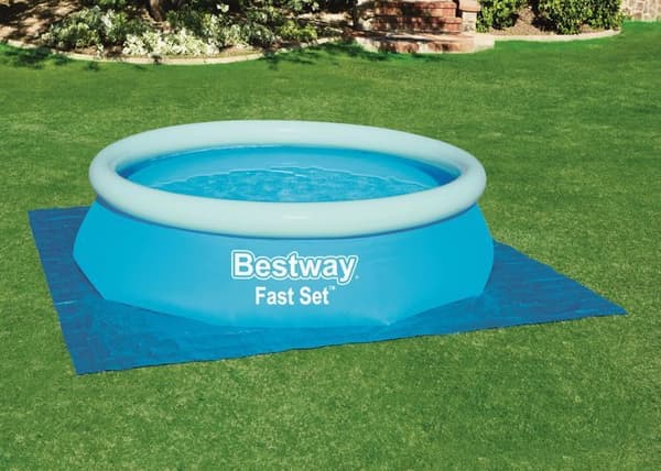 Golvyta - Bestway - 3,05 m - Poolskydd - Förhindrar leransamling - Rund