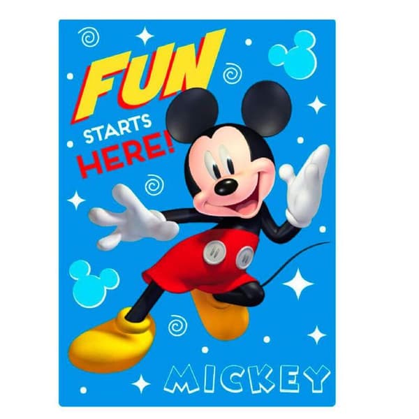 Täckning - Disney - Mickey - Fleece - Mjuk - Flerfärgad