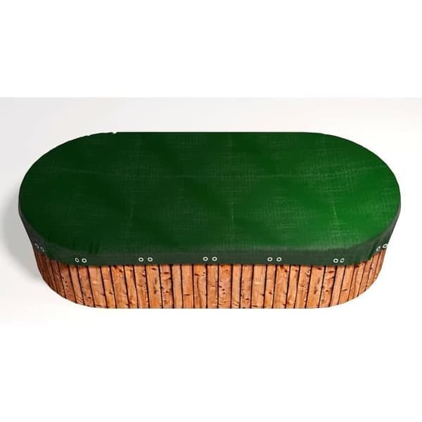 Pool cover - GRASEKAMP - Oval 920 x 600 cm - Plastic - Weather resistant - Grönsvart