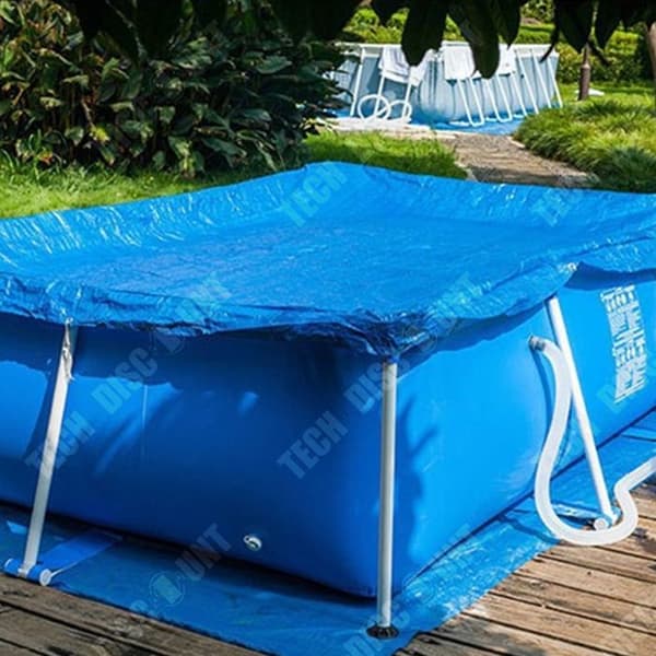 TD® rektangulärt dammskydd för pool 1 st 450x220cm blå hopfällbar, för vattentäta tillbehör utomhus