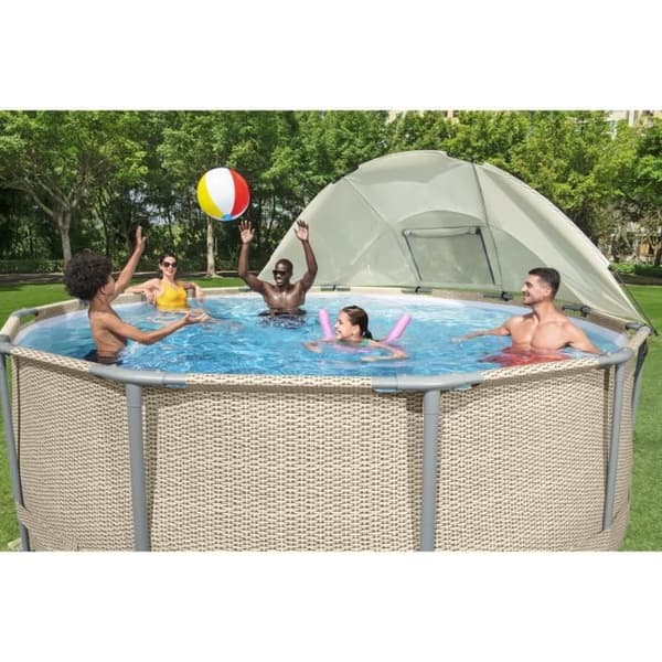 BESTWAY - Paviljong för rund swimmingpool - Diameter mellan 305 cm och 549 cm - Grå