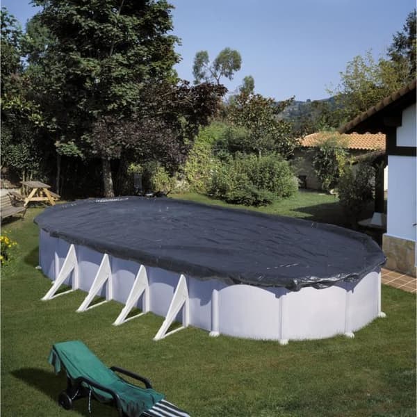 GRE - Vinterabduktion för ovala uppblåsbara pooler 7,30m x 3,75m - 120g/m² - Skyddar mot löv och insekter