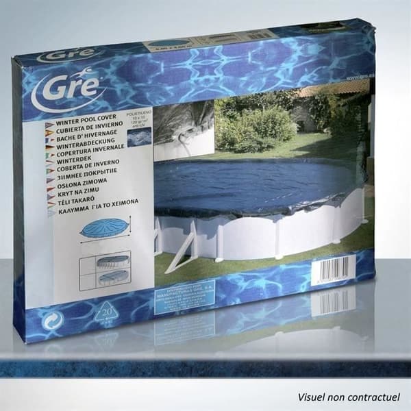 GRE 120g/m² vinterovertræk til runde overjordiske pools fra Ø4m til Ø4,60m - sort