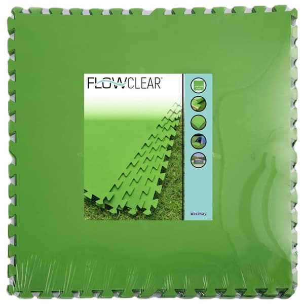 Bestway Skydd för poolgolv Flowclear 9 st grön 5,47 m²