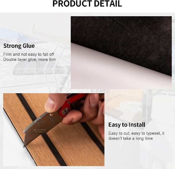 Båd Dæk Mat, Skridsikker Sikkerhed, Nem Installation, Holdbart EVA Materiale