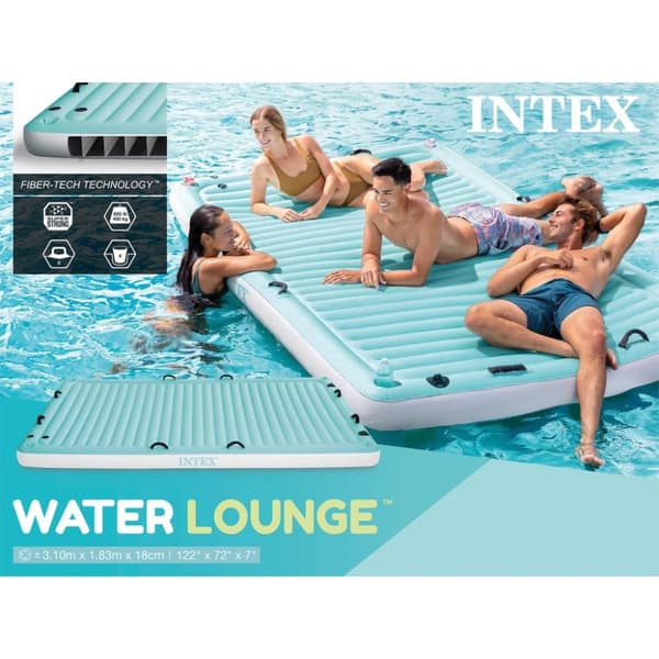 INTEX oppblåsbar solseng blå 310x183 cm vinyl